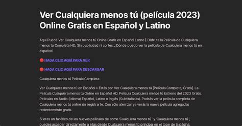 cualquiera menos tu ver gratis online